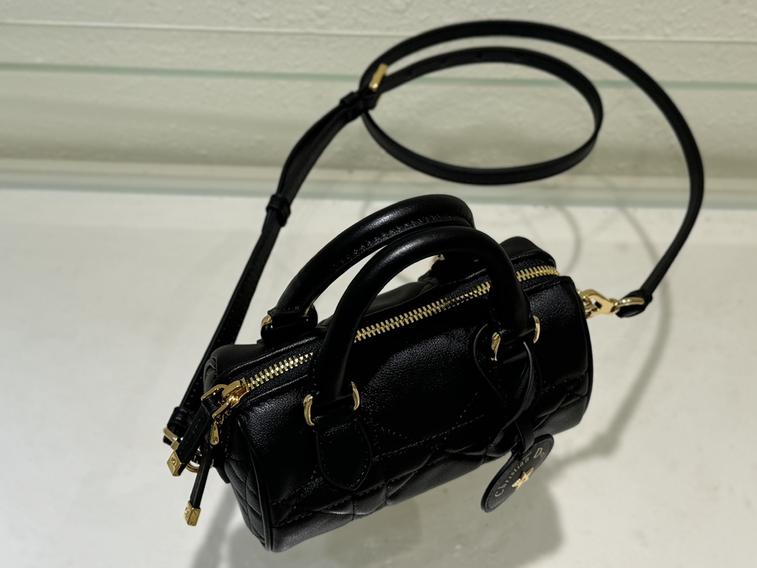 Dior Groove 17 Mini Bag Black Macrocannage Calfskin